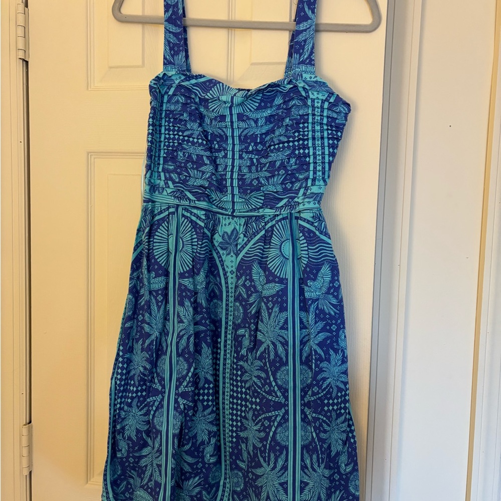 Rachel Zoe Vibrant Blue Patterned Dress